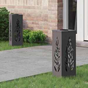 vidaXL Lumină LED Solară pentru Alei 2 pcs Negru Oțel laminat la rece imagine
