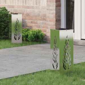 vidaXL Lumină LED Solară pentru Alei 2 pcs Oţel inoxidabil imagine