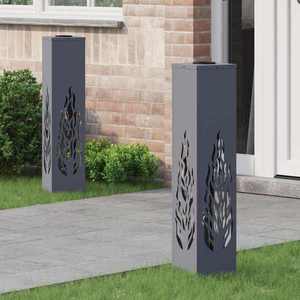 vidaXL Lumină LED Solară pentru Alei 2 pcs Antracit imagine