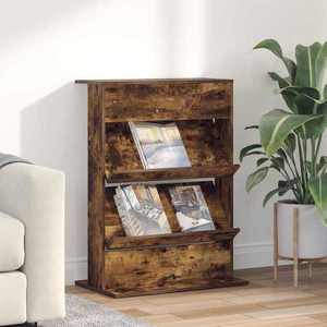 vidaXL Raft pentru reviste cu raft Stejar fumuriu 70 x 41 x 96 cm imagine