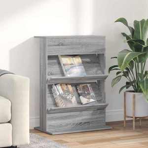 vidaXL Raft pentru reviste Gri Sonoma 70 x 41 x 96 cm Lemn compozit imagine