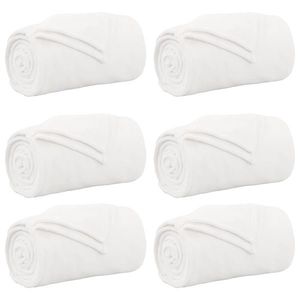 vidaXL Pături de aruncat 6 pcs Alb 220 x 240 cm Molton imagine