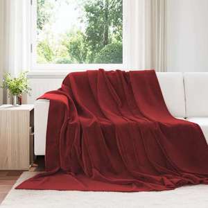 vidaXL Pături de aruncat 6 pcs Roșu Bordeaux 240 x 270 cm Molton imagine