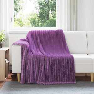 vidaXL Pătura de aruncat Violet 200 x 150 cm Molton imagine