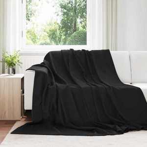 vidaXL Pătura de aruncat Negru 270 x 240 cm Molton imagine