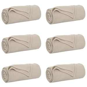 vidaXL Pături de aruncat 6 pcs Bej 200 x 150 cm Molton imagine
