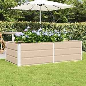 vidaXL Jardinieră Creme 160 x 80 x 45 cm Oțel imagine