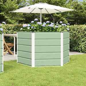 vidaXL Jardinieră Verde Pastel 129 x 129 x 75 cm Oțel imagine