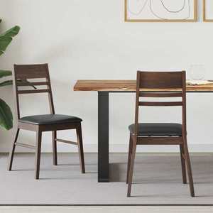 vidaXL Scaune de dining 2 pcs Maro deschis 43 x 54 x 89 cm imagine