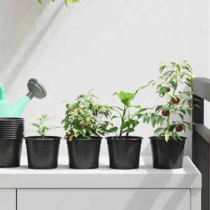 vidaXL Vaza pentru flori 100 pcs Negru Ø 15 x 12.5 cm Plastic imagine