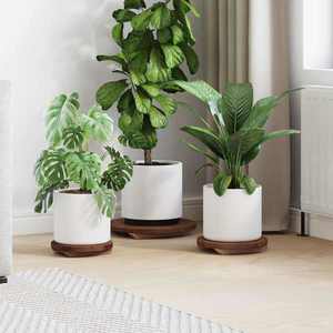 vidaXL Taburet pentru plante 3 pcs Maro Lemn de mahon imagine