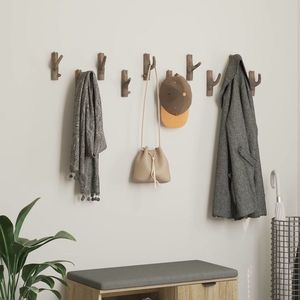 vidaXL Cârlig Maro 4 x 4 x 14 cm Lemn recuperat masiv imagine