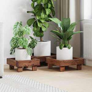 vidaXL Suport pentru plante 3 pcs Maro Lemn de mahon imagine