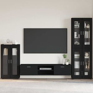 vidaXL Bufet cu raft cu ușă Negru 55, 5 x 29 x 100 cm Lemn compozit imagine