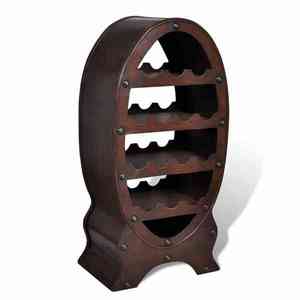 vidaXL Raft pentru vin Maro lemn imagine