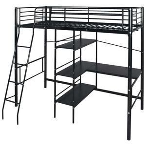 vidaXL Pat cu saltea Negru 200 x 90 cm Metal imagine