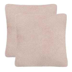 vidaXL Perna decorativă Basketweave 2 pcs Roz 45 x 45 cm Bumbac imagine