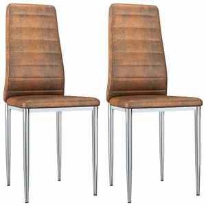 vidaXL Scaune de dining 2 pcs Maro 41.5 x 48 x 99 cm imagine
