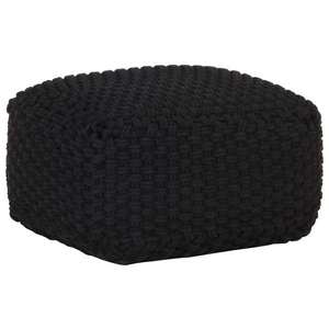 vidaXL Pouffe Negru 50 x 50 x 30 cm imagine