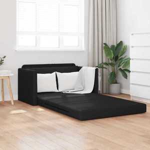 vidaXL Canapea Pliantă cu Pat Negru 124 x 71 x 78 cm PVC imagine