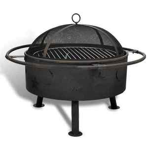 vidaXL Scară de Foc Lună Negru 82 x 82 x 64 cm Oțel imagine