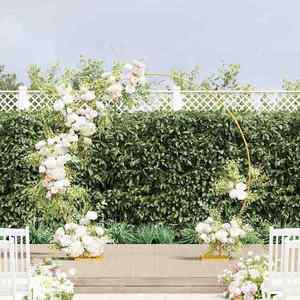 vidaXL Arc de nuntă Auriu 220 x 45 x 200 cm Oțel imagine