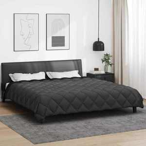 vidaXL Duvet de iarnă Negru și antracit 220 x 260 cm Microfibră imagine