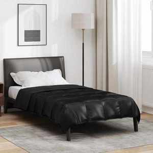 vidaXL Duvet complet pe tot parcursul anului Negru 220 x 140 cm imagine