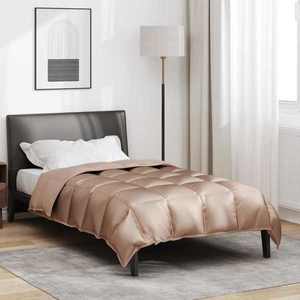 vidaXL Duvet de iarnă Auriu 220 x 135 cm Satin și Microfibra imagine