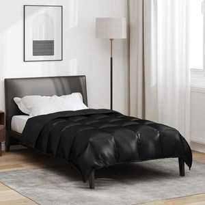 vidaXL Duvet de iarnă Negru 200 x 140 cm Satin și Microfibra imagine