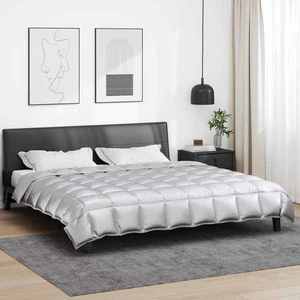 vidaXL Duvet de iarnă Argintiu 200 x 200 cm Satin și Microfibra imagine