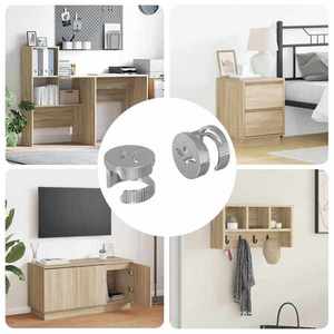 vidaXL Șuruburi cu încuietoare tip cam 2 pcs Argintiu 12 x 10 mm Oțel imagine