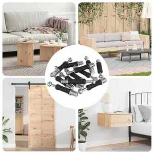 vidaXL Șuruburi pentru Încuietoare Cam 12 pcs Argintiu și negru imagine