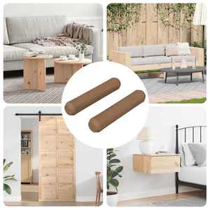 vidaXL Doweluri din lemn 2 pcs Maro Ø8 x 35 mm Lemn masiv imagine