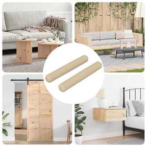 vidaXL Doweluri din lemn 2 pcs Maro Ø8 x 50 mm Lemn masiv imagine