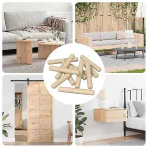 vidaXL Doweluri din lemn 12000 pcs Maro Lemn masiv imagine