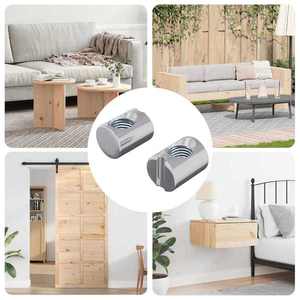 vidaXL Piulițe cilindrice 2 pcs M6 x 13 mm (Diametru filet x H) imagine