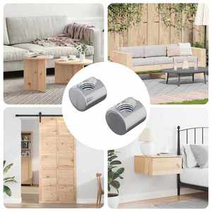 vidaXL Piulițe cilindrice 2 pcs Argintiu M6 x 12 mm (Diametru fir x H) imagine