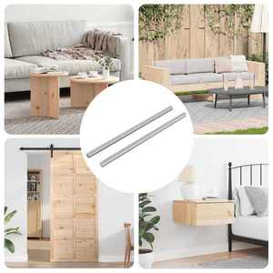 vidaXL Coroană filetată 2 pcs Argintiu 6 x 135 mm Oțel imagine