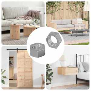 vidaXL Piuliță hexagonală Simplu 2 pcs Argintiu M6 Fier imagine