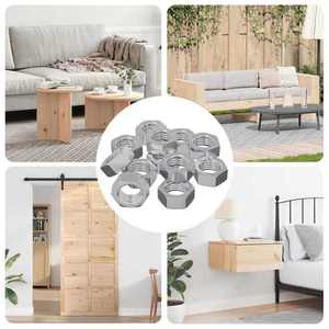 vidaXL Piuliță hexagonală Simplu 9000 pcs Argintiu Fier imagine