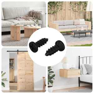 vidaXL Șurub autoforant 2 pcs Negru 4 x 12 mm Fier imagine