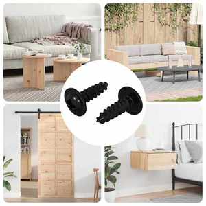 vidaXL Cuie Auto-filetante 2 pcs Negru 3, 5 x 12 mm Fier imagine