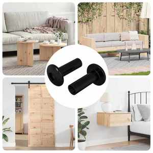 vidaXL Nuci cu Mâneci 2 pcs Negru M4 x 14, 5 mm Fier imagine