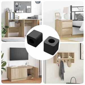 vidaXL Suport pentru Sertar 2 pcs Negru 15 x 15 x 15mm Copolimer PP imagine