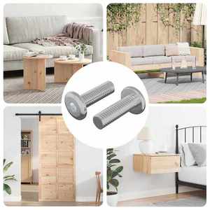 vidaXL Șurub 2 pcs Argintiu 8 x 25 mm Oțel imagine