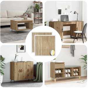 vidaXL Copertă autocolantă pentru șuruburi 2 pcs Stejar Artizanal imagine