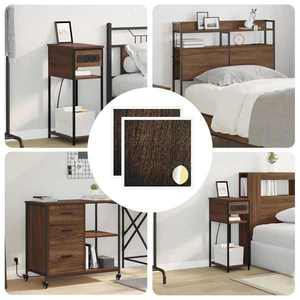 vidaXL Copertă autocolantă pentru șuruburi 2 pcs Stejar închis imagine