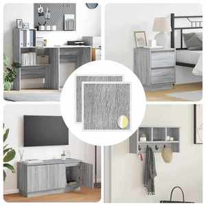 vidaXL Copertă autocolantă pentru șuruburi 2 pcs Gri Sonoma imagine