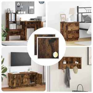 vidaXL Copertă autocolantă pentru șuruburi 2 pcs Stejar fumuriu imagine